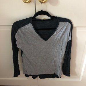 Madewell Color Block Long Sleeve Shirt